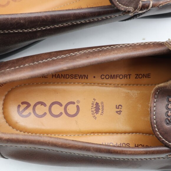 Ecco Classic Moc 2 Driving Loafers Men's Size EU 45 Brown Leather Slip On Shoes - Picture 9 of 10